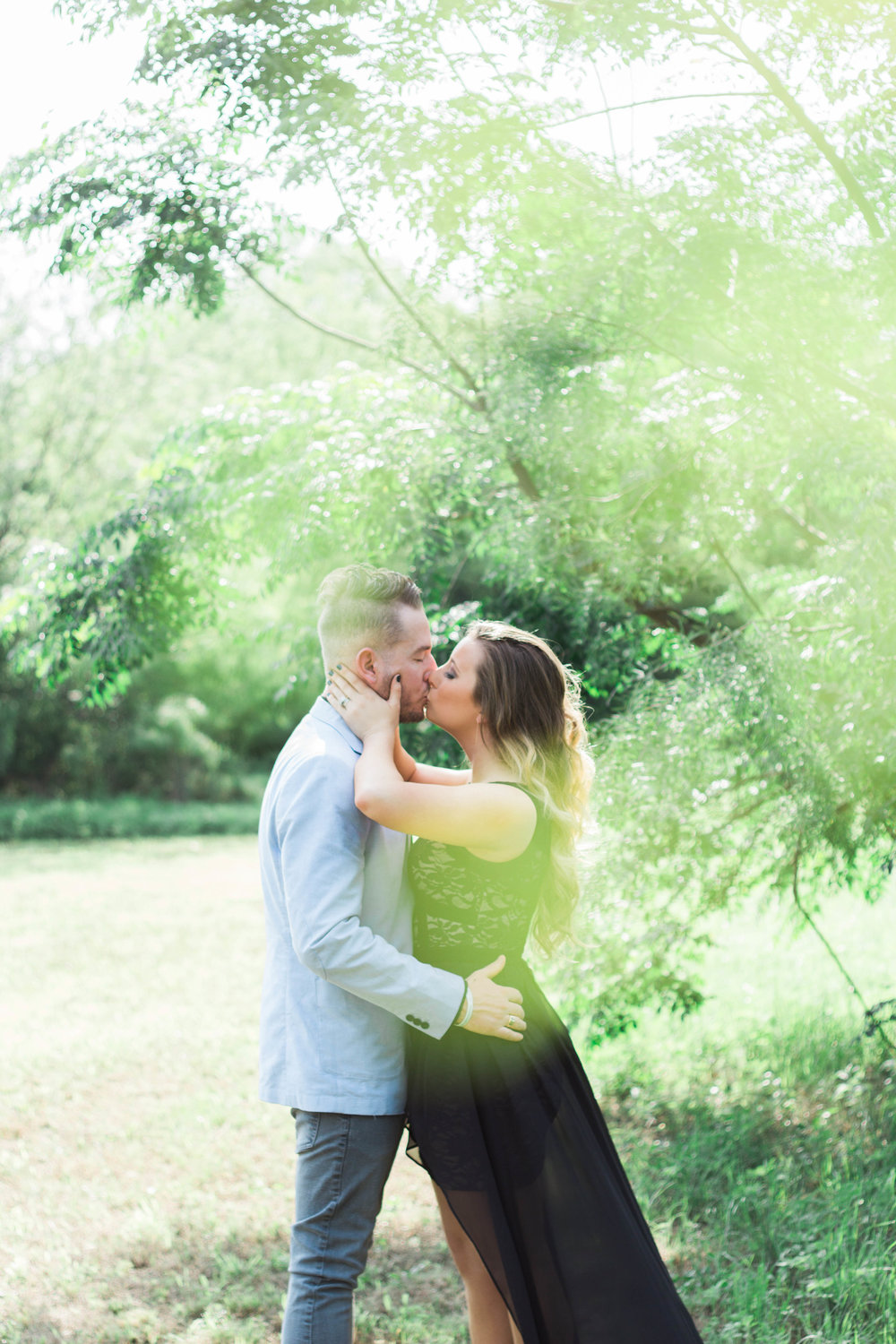 couple kissing loveland colorado engagement session