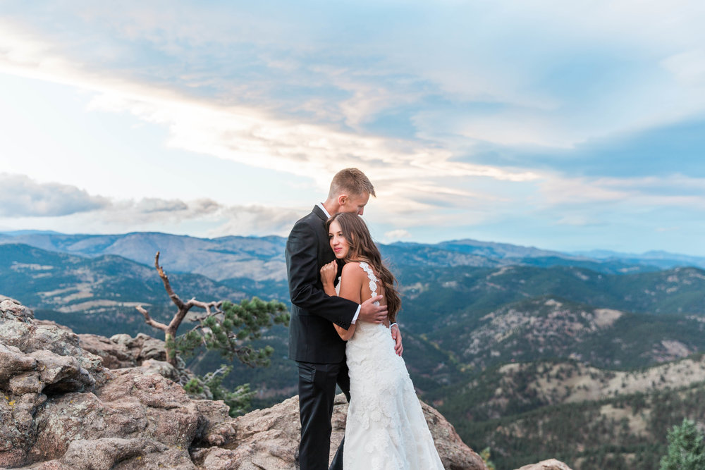 bride and groom at Lost Gulch Boulder Elopement Colorado