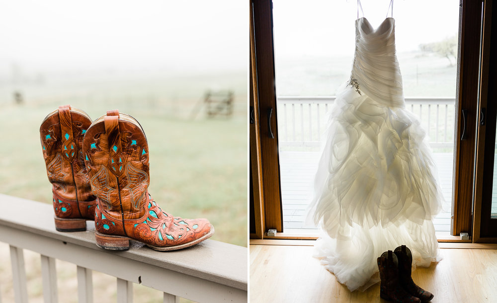 cowboy boots and wedding dress