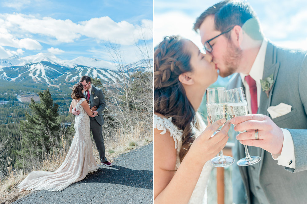 couple kissing The Lodge at Breckenridge Wedding