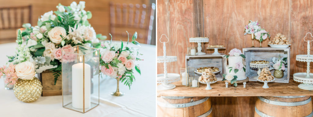 wedding cake and flowers bluemont virginia