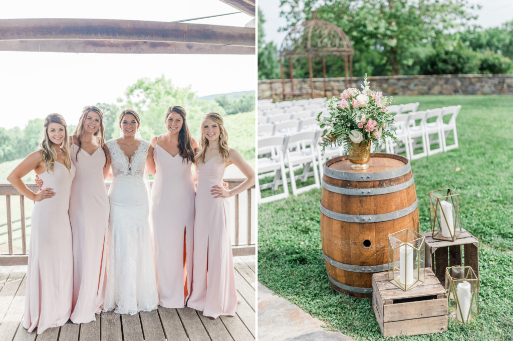 bridesmaids at bluemont vineyard
