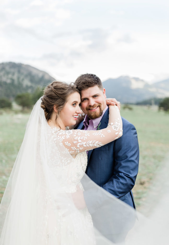 Groom smiling during Rocky Mountain National Park Elopement