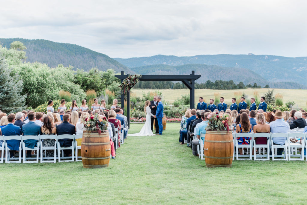 wedding ceremony at crooked willow farms