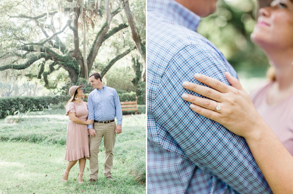 Couple smiling during Palm Coast engagement session