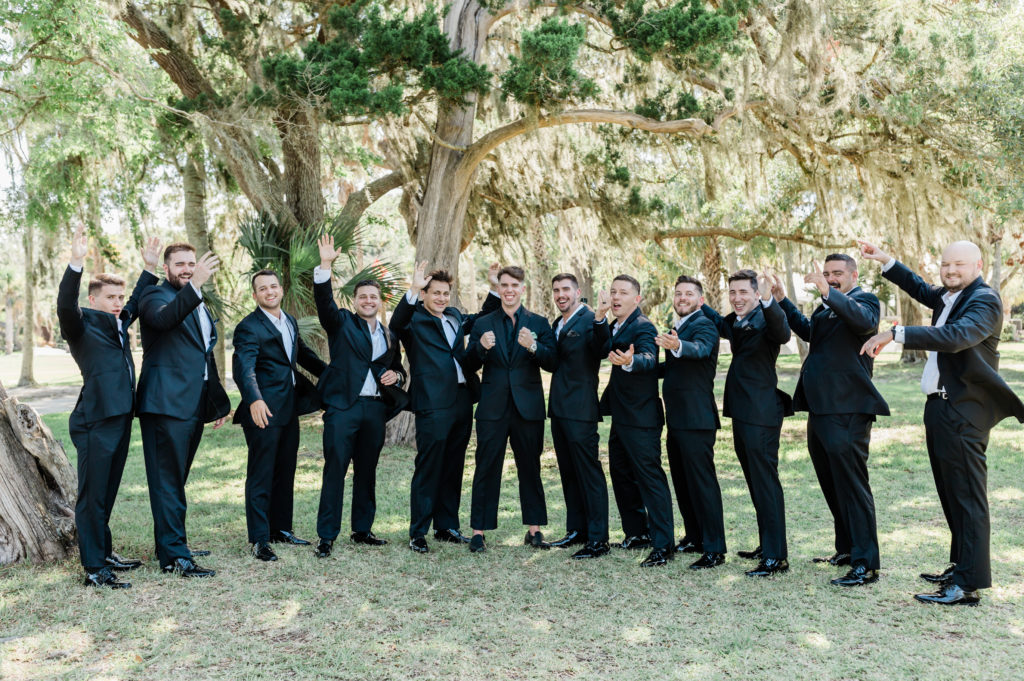 Groom with groomsmen at Fountain of Youth.