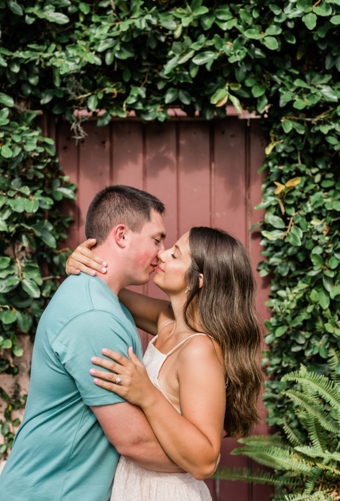 Couple smiling during St. Augustine engagement session