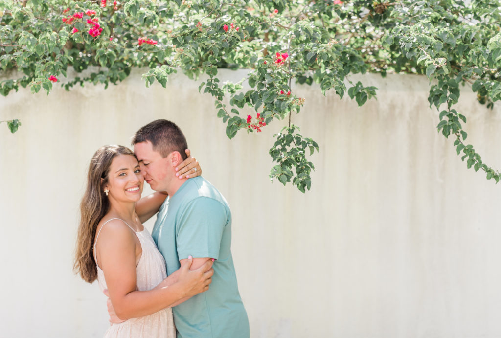 Under the flowers during St. Augustine Bayfront engagement session