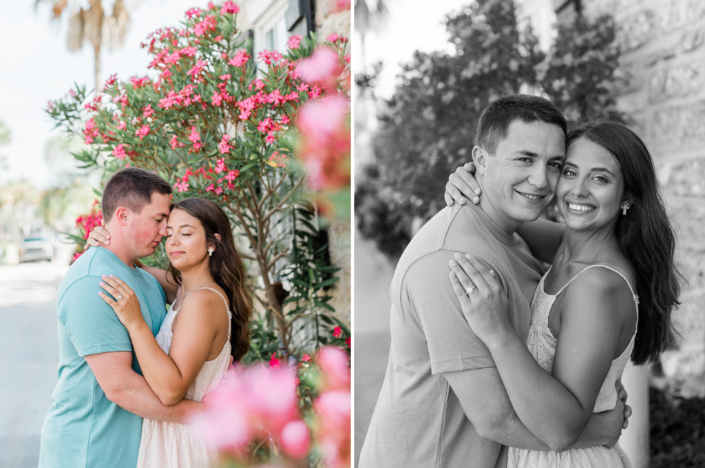 Couple smiling during their St. Augustine engagement session